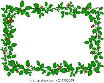 Rectangular vignette from the leaves and petals. EPS10 vector illustration. 