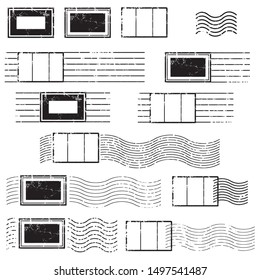 Rectangular vintage Blank postal stamps set.illustration vector