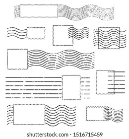 Rectangular vintage Blank stamp and element postal stamps set.illustration vector