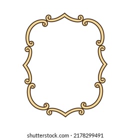 Rectangular vintage frame consists of curls and monograms. Beautiful decorative frame and label.  