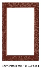 Rectangular vintage frame with ornament. Sketch. Vector illustration