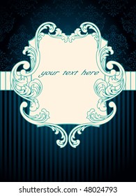 Rectangular vintage rococo label (Eps10); JPG version also available