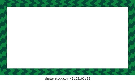 Rectangular watermelon rind striped pattern frame border vector on transparent background