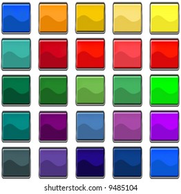 rectangular web buttons with different shiny colors