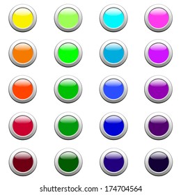 Rectangular Web Buttons ,various colors vector illustration