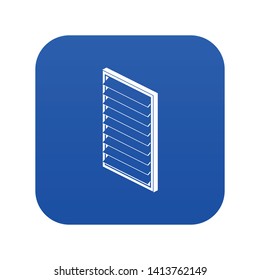 Rectangular window frame icon blue vector isolated on white background