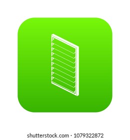 Rectangular window frame icon green vector isolated on white background