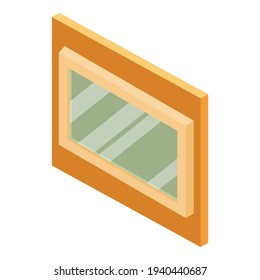 Rectangular window icon. Isometric illustration of rectangular window vector icon for web