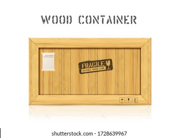 Rectangular Wooden Industrial Box Vector Mockup Design