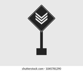 Rectangular Zebra crossing  sign of street