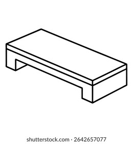 rectangular-step-board line art design on white background 