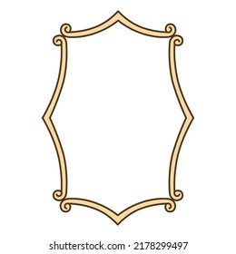 Rectangularvintage frame consists of curls and monograms. Beautiful decorative frame and label. Elements for design.