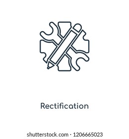 Rectification concept line icon. Linear Rectification concept outline symbol design. This simple element illustration can be used for web and mobile UI/UX.