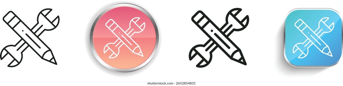 rectification icon. Thin Linear, Regular and Button Style Design Isolated On White Background