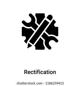 Rectification icon vector isolated on white background, logo concept of Rectification sign on transparent background, filled black symbol