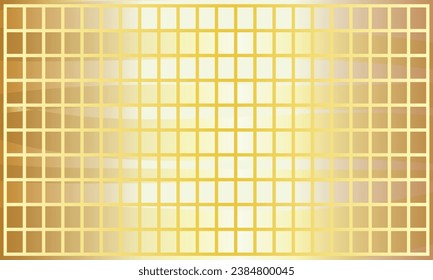 rectilinear gold mesh. grid. cell. cells for icons. horizontal desktop wallpaper. cover.