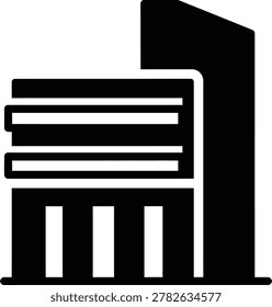 Rectilinear Modern Building Icon for Office and Commercial Use
