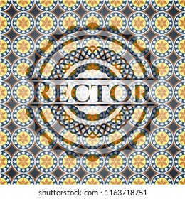 Rector arabic style badge. Arabesque decoration.