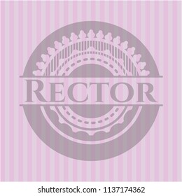Rector badge with pink background