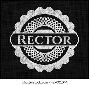 Emblema de pizarra rectora escrito en una pizarra