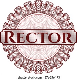 Rector inside money style emblem or rosette