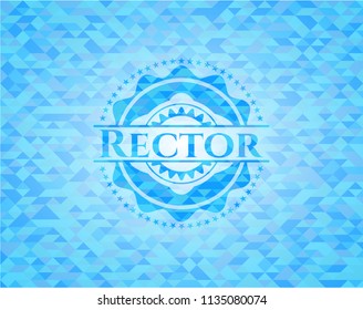 Rector light blue emblem. Mosaic background