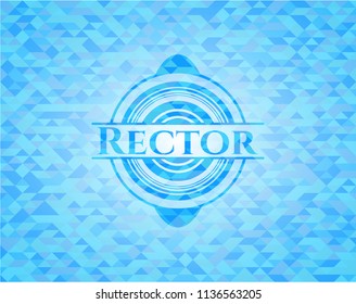 Rector light blue emblem with mosaic background