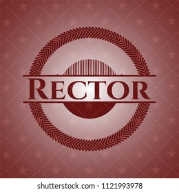 Rector red emblem. Retro