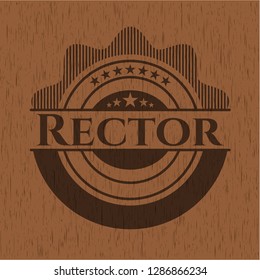 Rector wood emblem. Retro