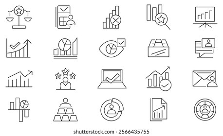 Rectuitment line icon set. Application, job, hire, work, appointment, resume, speech, online, television, defense, debate, time, presentation line icon set. UI thin line icon pack.