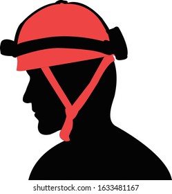 a recue worker head silhouette vector