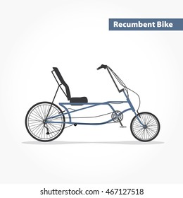 Recumbent Bicycle, Bike Flat Icon. Vector Modern Illustration And Design Element On White Background.