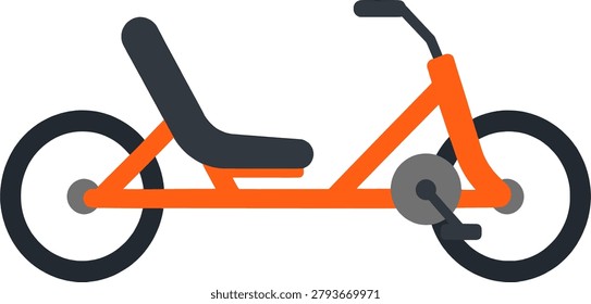 Recumbent Bicycle vector illustration isolated on white background.