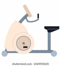 Recumbent exercise bike vector cartoon illustration isolated on a white background.