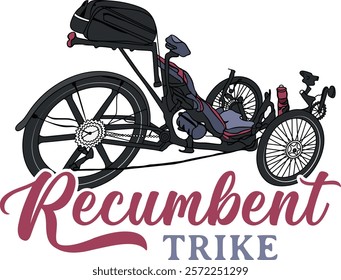 Recumbent trike vector design vector art