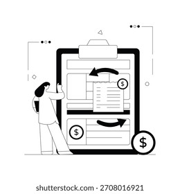 Ilustración de contorno de Vector de factura recurrente Archivo EPS 10	