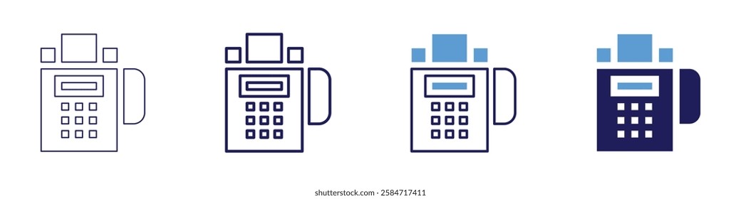 Recurring billing system icon in 4 different styles. Thin Line, Line, Bold Line, Duotone. Duotone style. Editable stroke.