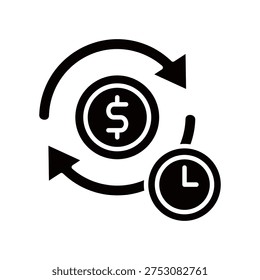 Recurring glyph icon vector Illustration