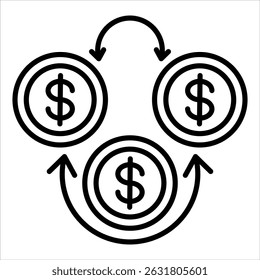 Recurring Icon. Simple Vector Outline Illustration
