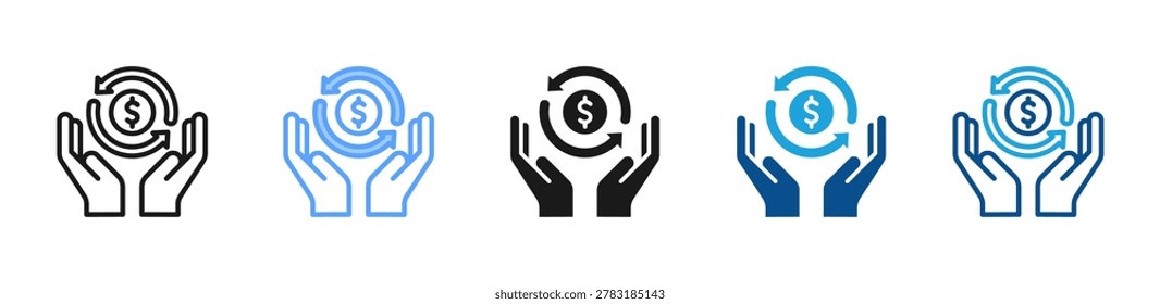 Recurring Income web icon with multiple style collection