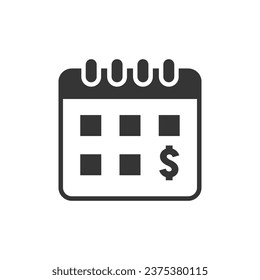 Recurring pay and monthly payment vector icon. Flat design.