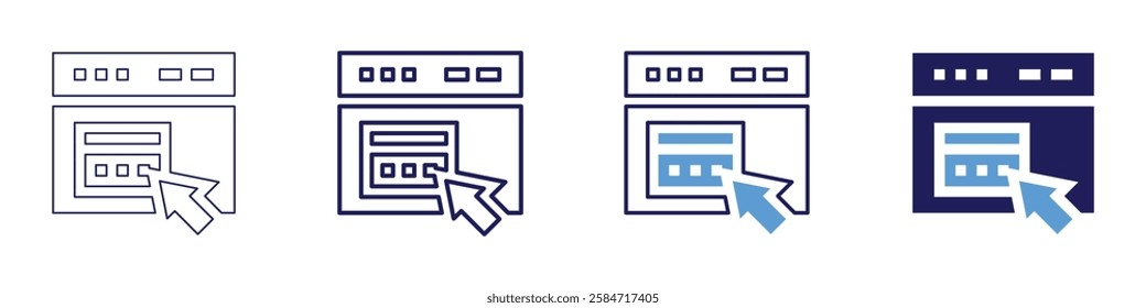 Recurring payment icon in 4 different styles. Thin Line, Line, Bold Line, Duotone. Duotone style. Editable stroke.