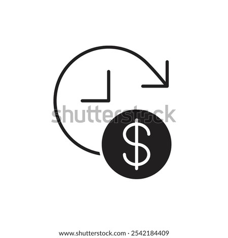 Recurring Payment Icon with Circular Arrows, Representing Automatic Billing, Subscription Payments, and Ongoing Transactions