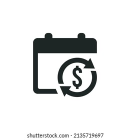 Recurring Payment Icon Isolated On White Background