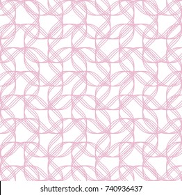 Recurring sinuous warp twisty ribbons dark red color squiggly curvy intricate nodes. Billowy wavelike weave surface
