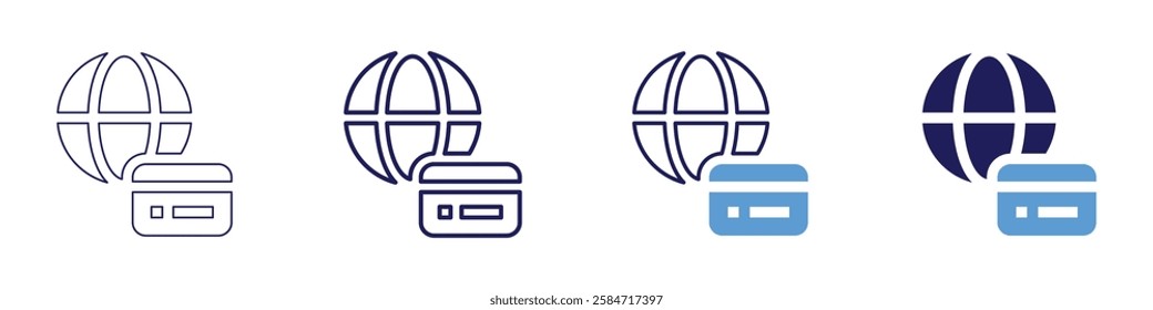 Recurring subscription payment icon in 4 different styles. Thin Line, Line, Bold Line, Duotone. Duotone style. Editable stroke.