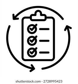 Ícone de Tarefas Recorrentes - Estilo de Ícones de Contorno Preto para Contabilidade e Negócios