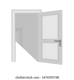 Recursion Open Door Isolated. Repeating doors vector illustration