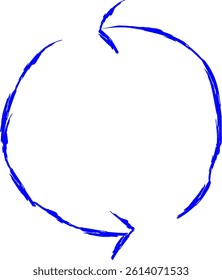 recyable icon in doodle style. blue line doodle icon