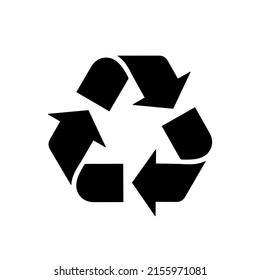 recycable sign, recycle single eco symbol black arrows 3R of the environment, ecological vector icon